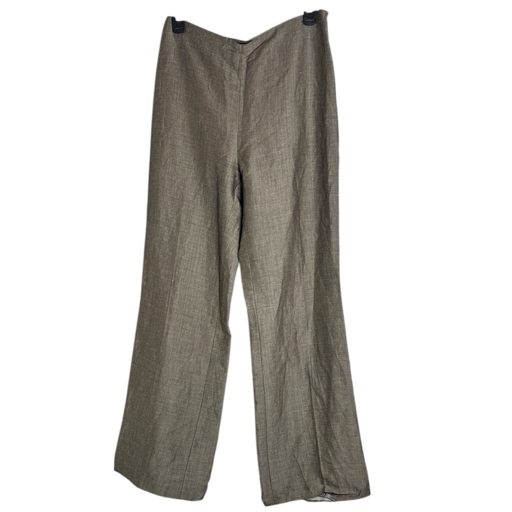 Ann Taylor Side Zip Flare Hi-Rise Beige/Tan Trouser Pant size 6 flaw
